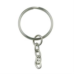 Key Chain with 25mm Split Ring with End Jump Ring Nickel Plated