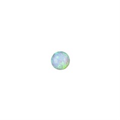 6mm Lab Created Opal White with Green Pinfire Gemstone Cabochon