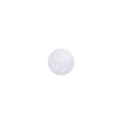 6mm Lab Created Opal White with Red/Green Flash Gemstone Cabochon