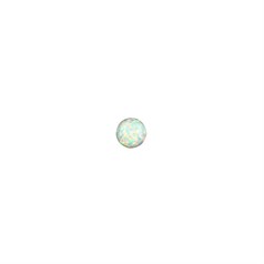 8mm Lab Created Opal White with Red Pinfire Gemstone Cabochon