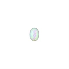 7x5mm Lab Created Opal White with Green Pinfire Gemstone Cabochon