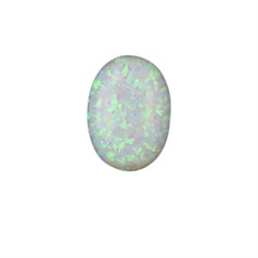 18x13mm Synthetic Opal White with Green Pinfire Gemstone Cabochon