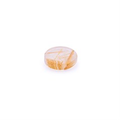 10mm Special Gold Rutilated Quartz A Quality Gemstone Flat Cabochon