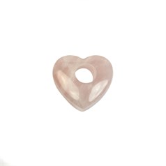 25mm Heart Shaped Feature Pendant Rose Quartz
