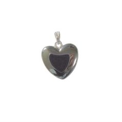 15mm Heart + Silver Plated (SP) Ring shaped feature bead Hematine