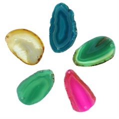 Gemstone Feature Agate Slice  Approx size 35x25mm  (Pack 5) *