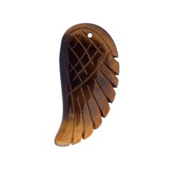 Tiger Eye (Carved Both Sides) Angel Wing 35x16mm Top Drilled