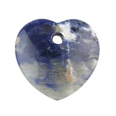 Gemstone Feature Heart 40mm + Large Hole (5mm) Sodalite
