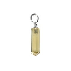 Citrine Curved Tri Tube Pendant 17x6mm Sterling Silver STS