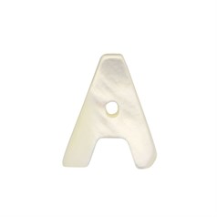 White Shell Letter A Bead