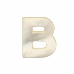 White Shell Letter B Bead