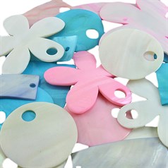 Bargain Pack Mixed Shaped Assorted Colour Shell Pendant (20 pieces)