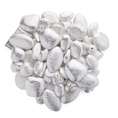 Bargain Pack Assorted Silver Plated Copper Beads 500g