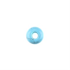 7x14mm Gemstone Rondel Bead with 5mm Hole Dyed Howlite Turquoise