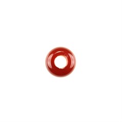 7x14mm Gemstone Rondel Bead with 5mm Hole Red Agate