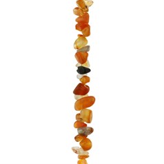 36" approx Gemstone tumblechip beads Carnelian