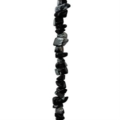 36" Gemstone tumblechip beads Snowflake Obsidian