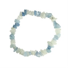 Superior Gemstone Tumblechip Bracelet Aquamarine and Moonstone Rainbow