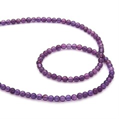 4mm Round gemstone bead Amethyst 40cm strand