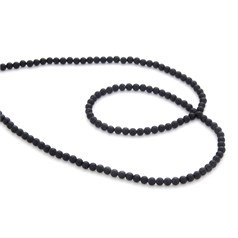 3mm Round gemstone bead Opaque Black Onyx/Agate 39.3cm strand