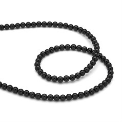 5mm Round gemstone bead Black Onyx/Agate 40cm strand