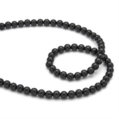 6mm Round gemstone bead Black Onyx/Agate  40cm strand