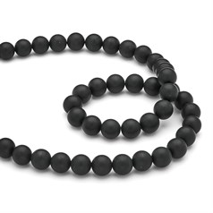 10mm Round gemstone bead Black Agate MATT 40cm strand