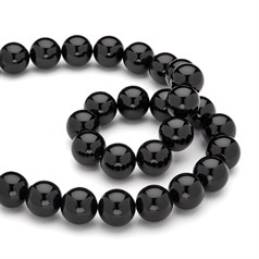 15mm Round gemstone bead Black Onyx/Agate 40cm strand