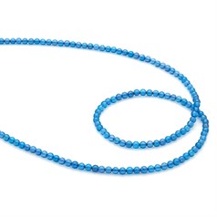 3mm Round gemstone bead Blue Onyx/Agate 40cm strand