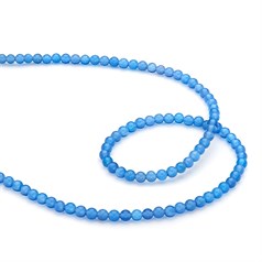4mm Round gemstone bead Blue Onyx/Agate 40cm strand
