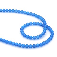 5mm Round gemstone bead Blue Onyx/Agate 40cm strand