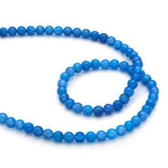 6mm Round gemstone bead Blue Onyx/Agate 40cm strand