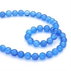 10mm Round gemstone bead Blue Onyx/Agate 40cm strand