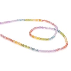 3mm Pastel Chakra Faceted Button 40cm Strand