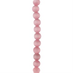 8mm Round shaped Cats Eye glass beads Pink 40cm strand