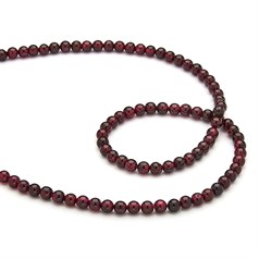 5mm Round gemstone bead Garnet 'AA' 40cm strand