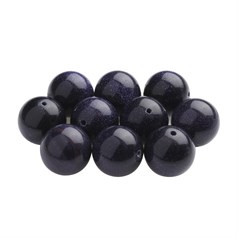 20mm Round gemstone bead Goldstone Blue (Single bead)