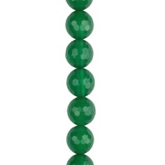 8mm Facet Round gemstone bead Green Onyx/Agate A Grade 39.3cm strand