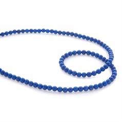 4mm Round gemstone bead Howlite Dyed Blue 40cm strand