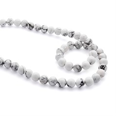 8mm Round gemstone bead Howlite White  'A'  Quality (8-9mm) 40cm strand