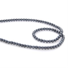 5mm Hematine 40cm shaped bead strand