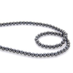 6mm Hematine 40cm shaped bead strand
