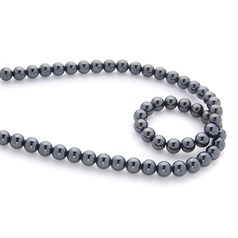 8mm Hematine 40cm shaped bead strand