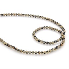 4mm Round gemstone bead Jasper Dalmation 40cm strand