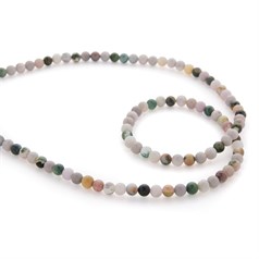 4mm Round gemstone bead Jasper Ocean 40cm strand