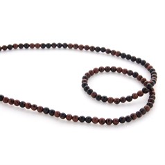 4mm Round gemstone bead Obsidian Mahogany 40cm strand