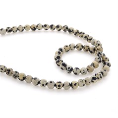 6mm Round gemstone bead Jasper Dalmation 40cm strand