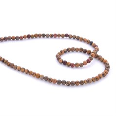 5mm Round gemstone bead Leopardskin Rhyolite 40cm strand