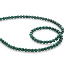 5mm Round gemstone bead Malachite 'A'  40cm strand