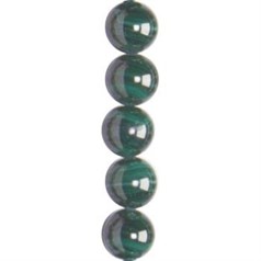 8mm Round gemstone bead Malachite 'A'  40cm strand
